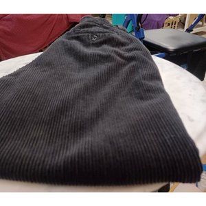 Womans Black Corduroy Pants SZ 8 Memphis 100% Cotton 1 Button Zip